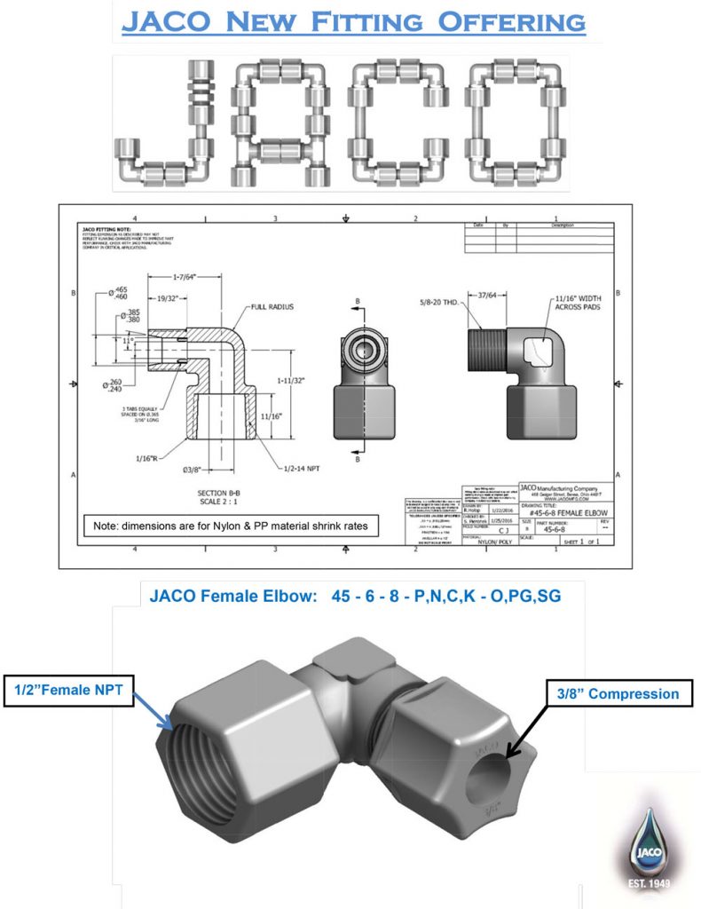 fittings release female | JACO Plastics Manufacturing and Molding