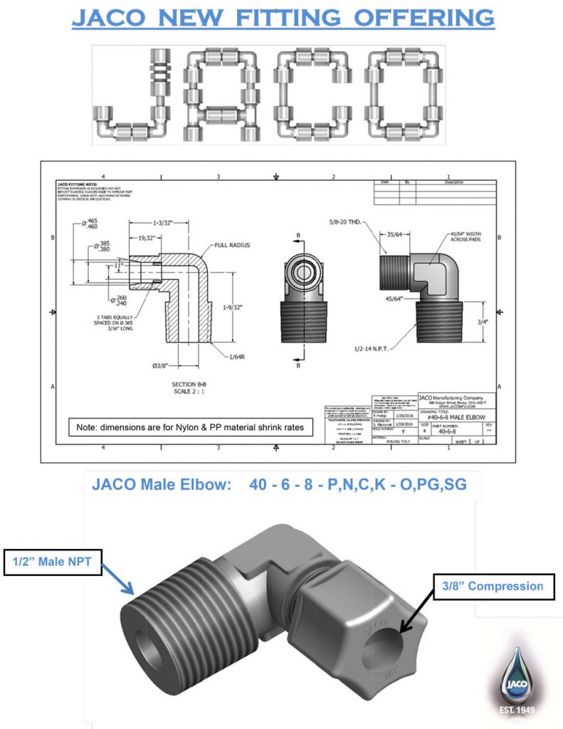 new fittings release male | JACO Plastics Manufacturing and Molding
